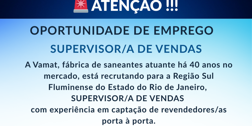 Oporunidade de Emprego - Supervisor/a de Vendas